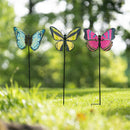 36"H Glass Garden Stake,  Butterfly