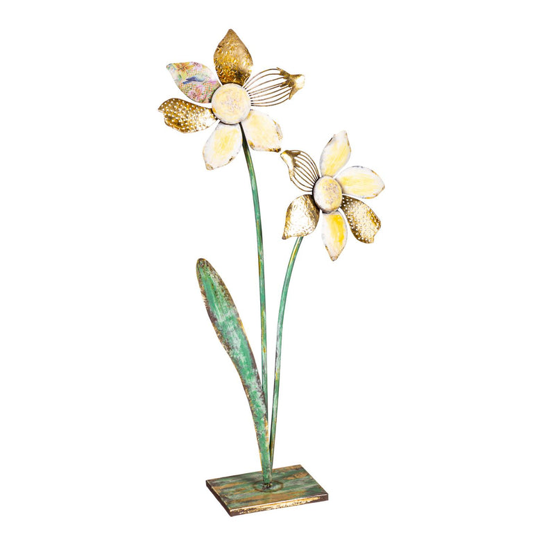 Metal Yellow Flower Statuary