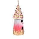 Flower Roof Decorative Metal Bird House, Large