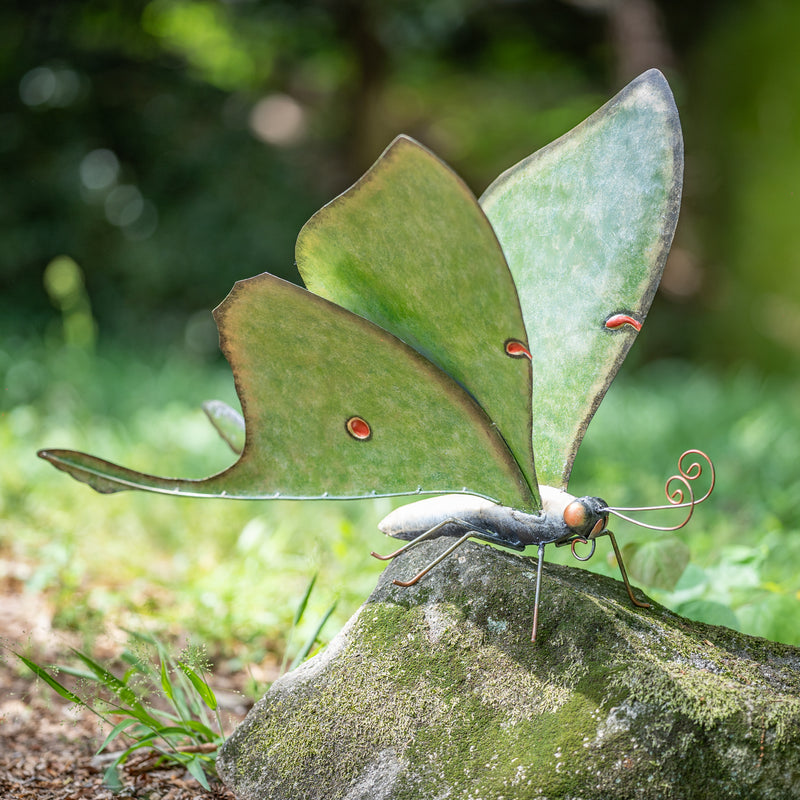 Evergreen Statuary,Metal Luna Moth Statue,29x18x22 Inches
