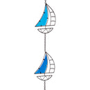 72" H Stained Glass and Metal Sailboat Rain Chain,47m5275