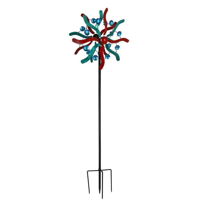 Evergreen Wind,75" Red & Blue Bubble Spinner,10.25x22x74 Inches