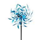 Evergreen Wind,75"  Blue Crystal Leaves Spinner,10.25x22x74 Inches