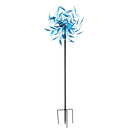 Evergreen Wind,75"  Blue Crystal Leaves Spinner,10.25x22x74 Inches
