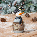 Evergreen Statuary,14"H Winter Frost Snowman With Chickadee Statuary,4.25x6.75x14.5 Inches