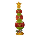 Evergreen Statuary,32"H LED Metal Stacked Ornament Statuary,8.07x9.65x32.09 Inches