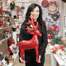 Evergreen Statuary,25"H Metal Red Reindeer Statue,4.3x14.9x24.8 Inches