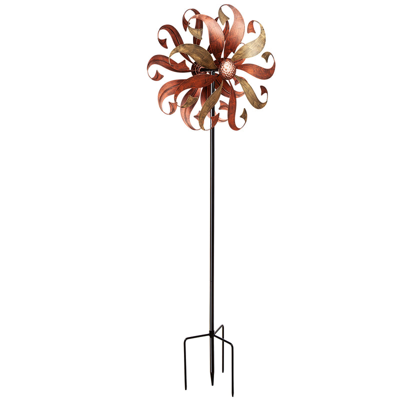 75"H Wind Spinner, Bronze and Copper Twist