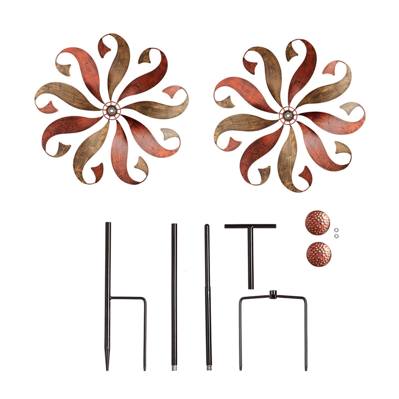 75"H Wind Spinner, Bronze and Copper Twist