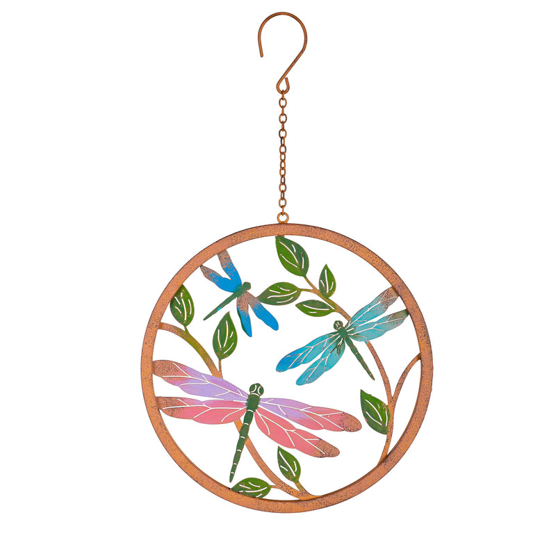 Pollinator Garden Decor, Rustic Friends Hand Painted Outdoor Hanging Decor, 10"D, Set of 2