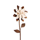 41"H Metal Garden Stake, Antiqued Porcelain Flower