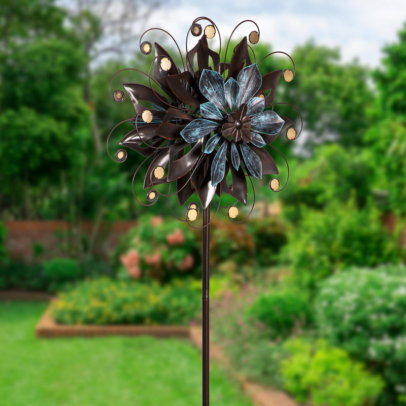 75" Flower Swirl With Metal Accent