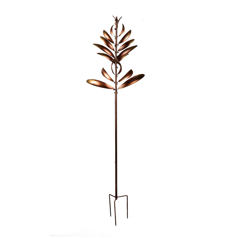 Metallic Leaf Metal Wind Spinner, 90"H