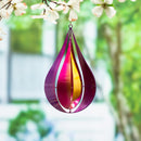 Palm Beach Wind Spinner, Metal Wind Twirler, Pink & Yellow Teardrop, 16"H