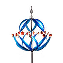 Metal Wind Spinner, Cool Spiral With Copper Flowers, 85"H