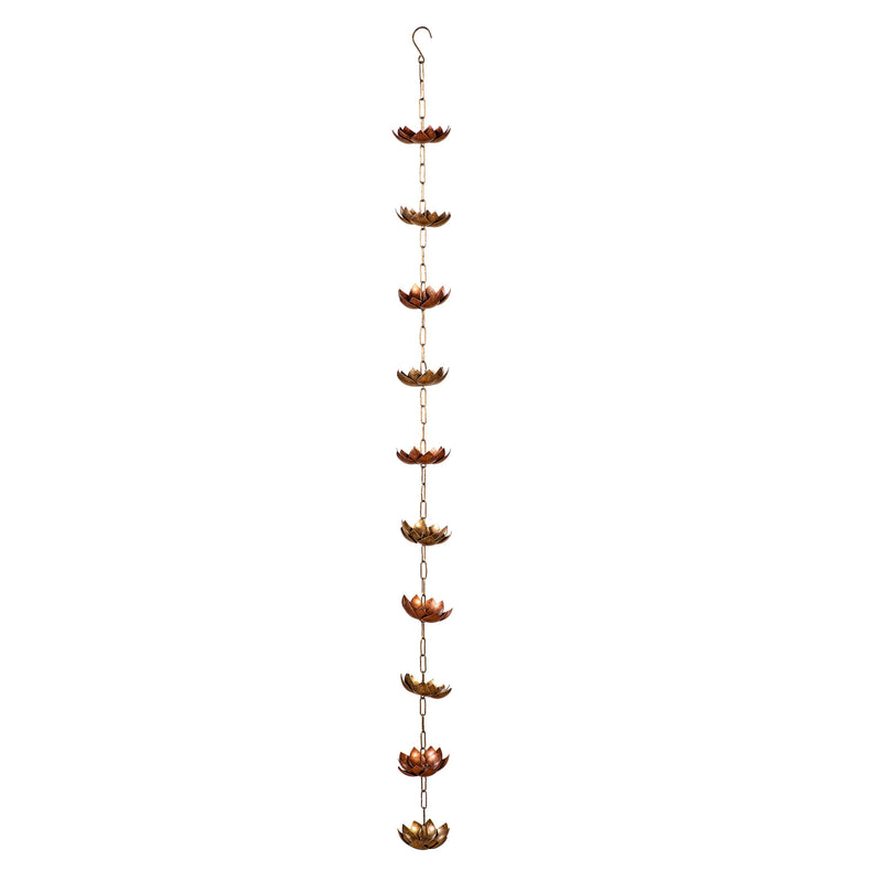 Lotus Metal Rain Chain, 72"H