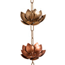 Lotus Metal Rain Chain, 72"H
