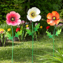What She Shed Garden Stake, Metal Poppy Flowers, 43"