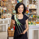 Pollinator Garden Statue, Metal Joyful Cricket With Cane, 27"H