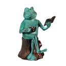 Reading Frog Statue, 10" H