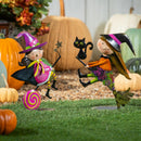 Flying Witch Metal Statue, 12"H