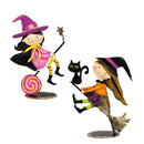 Flying Witch Metal Statue, 12"H