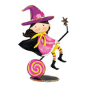 Flying Witch Metal Statue, 12"H