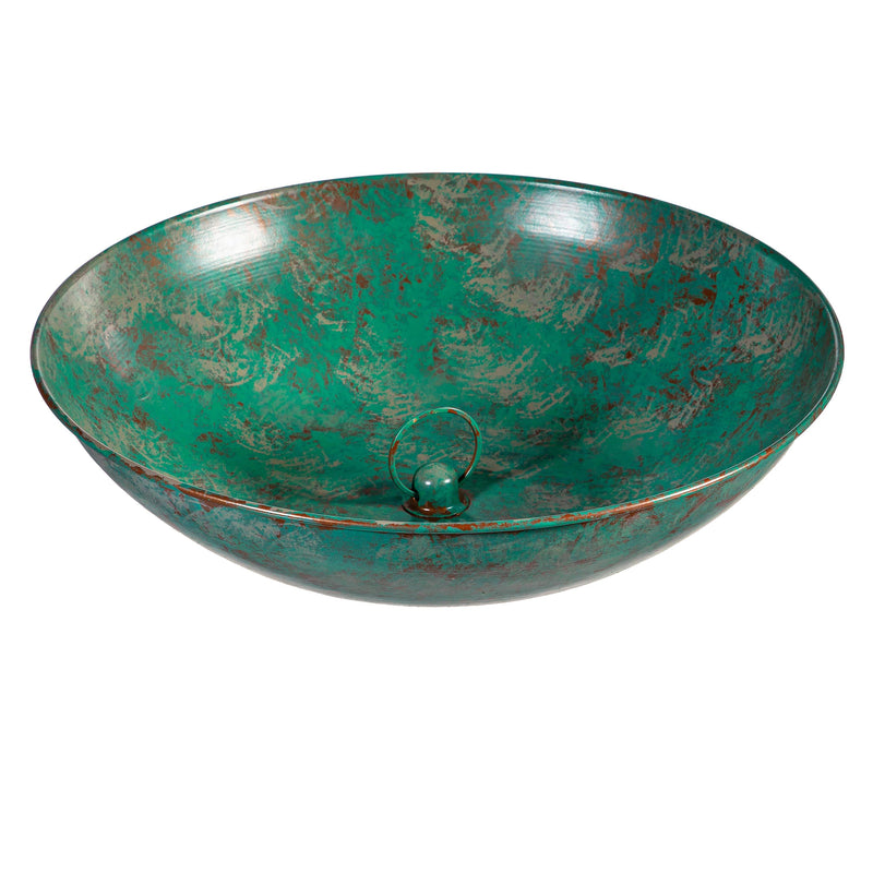 Green Verdigris Rain Chain Basin