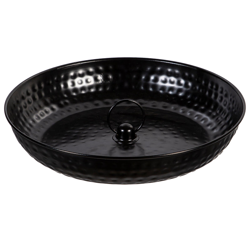 She Shed Rain Chain, Rain Chain Basin, Metal, Black Textured