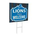 Detroit Lions Yard Sign, "Fans Welcome"