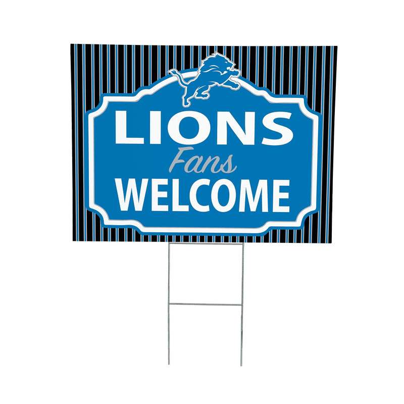 Detroit Lions Yard Sign, "Fans Welcome"