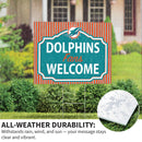 Miami Dolphins Yard Sign, "Fans Welcome"
