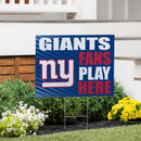 New York Giants Yard Sign "Fans Play Here"