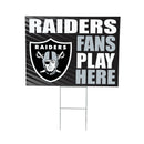 Las Vegas Raiders Yard Sign "Fans Play Here"