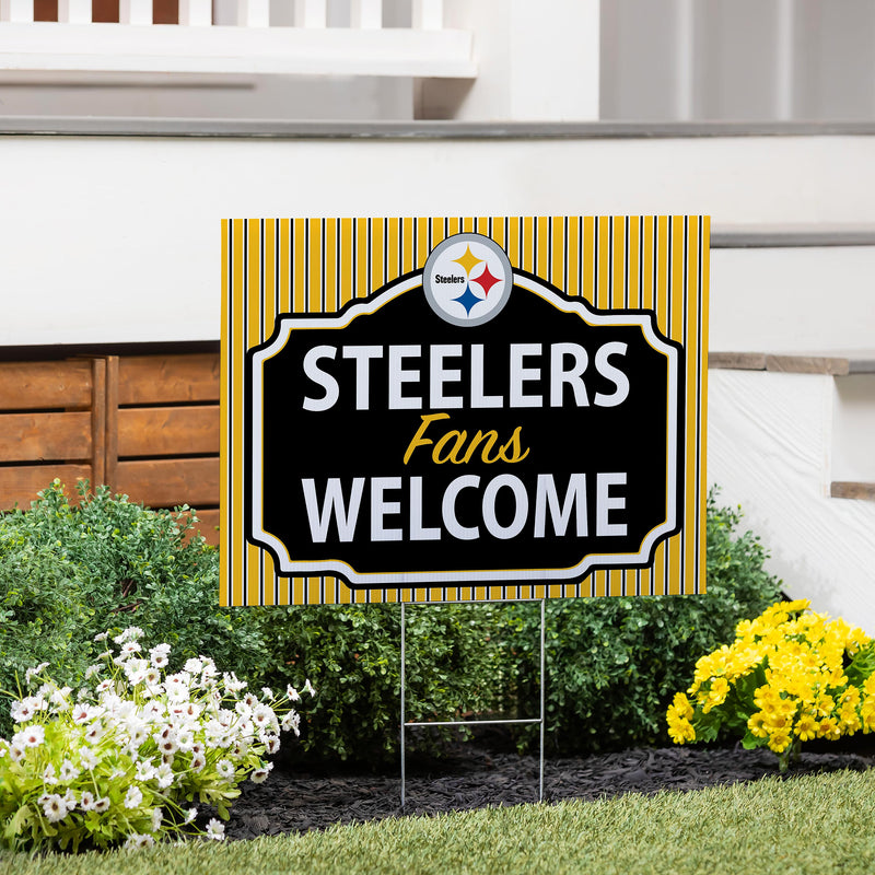 Pittsburgh Steelers Yard Sign, "Fans Welcome"