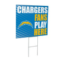 Los Angeles Chargers Yard Sign "Fans Play Here"