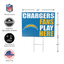 Los Angeles Chargers Yard Sign "Fans Play Here"