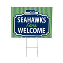 Seattle Seahawks Yard Sign, "Fans Welcome"