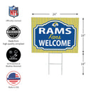 Los Angeles Rams Yard Sign, "Fans Welcome"