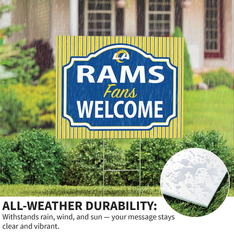 Los Angeles Rams Yard Sign, "Fans Welcome"