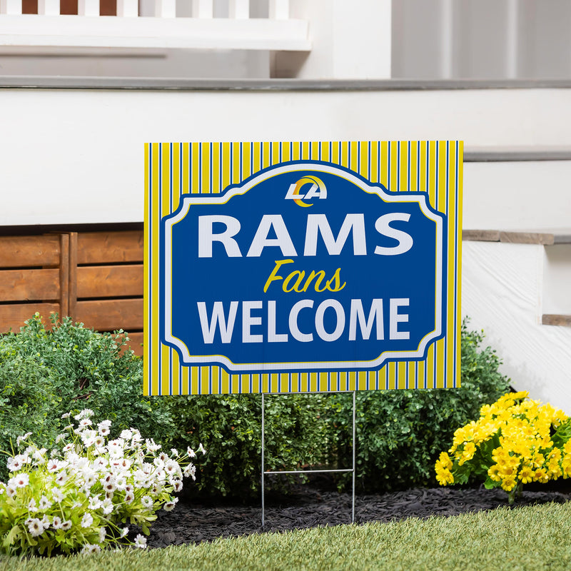Los Angeles Rams Yard Sign, "Fans Welcome"