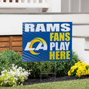 Los Angeles Rams Yard Sign "Fans Play Here"