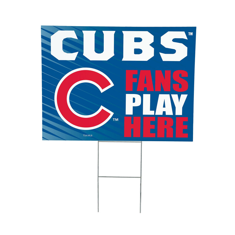 Chicago Cubs Yard Sign "Fans Play Here"