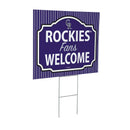 Colorado Rockies Yard Sign, "Fans Welcome"