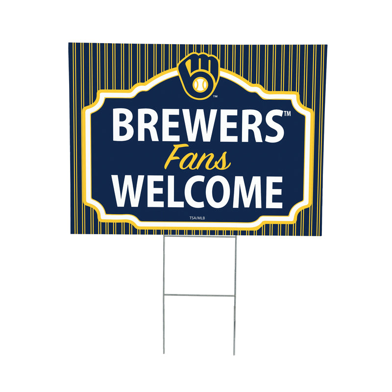 Milwaukee Brewers Yard Sign, "Fans Welcome"