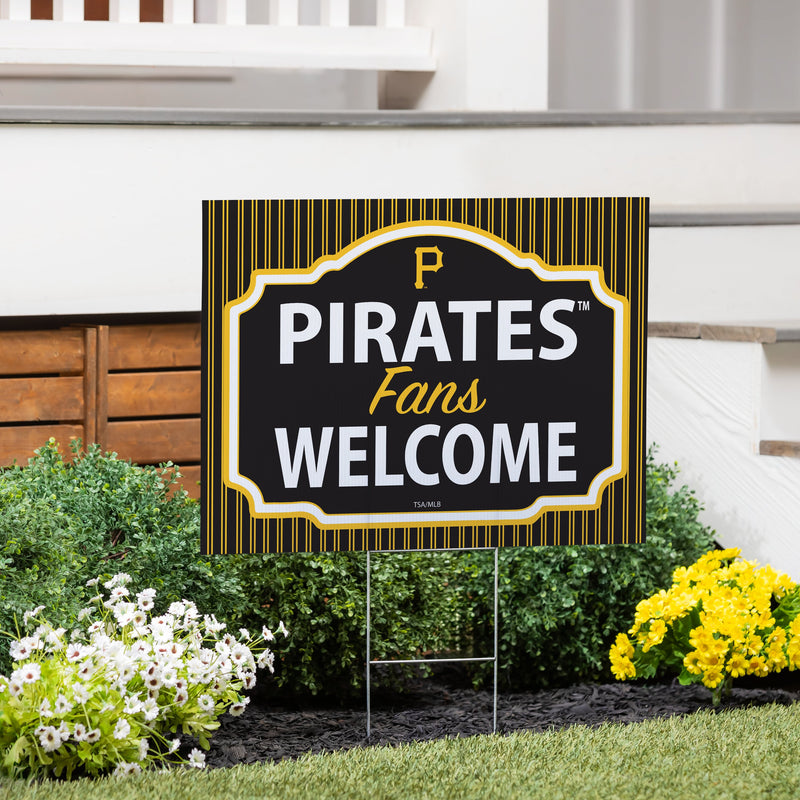 Pittsburgh Pirates Yard Sign, "Fans Welcome"