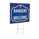 Texas Rangers Yard Sign, "Fans Welcome"