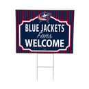 Columbus Blue Jackets Coroplast Yard Sign, "Fans Welcome"