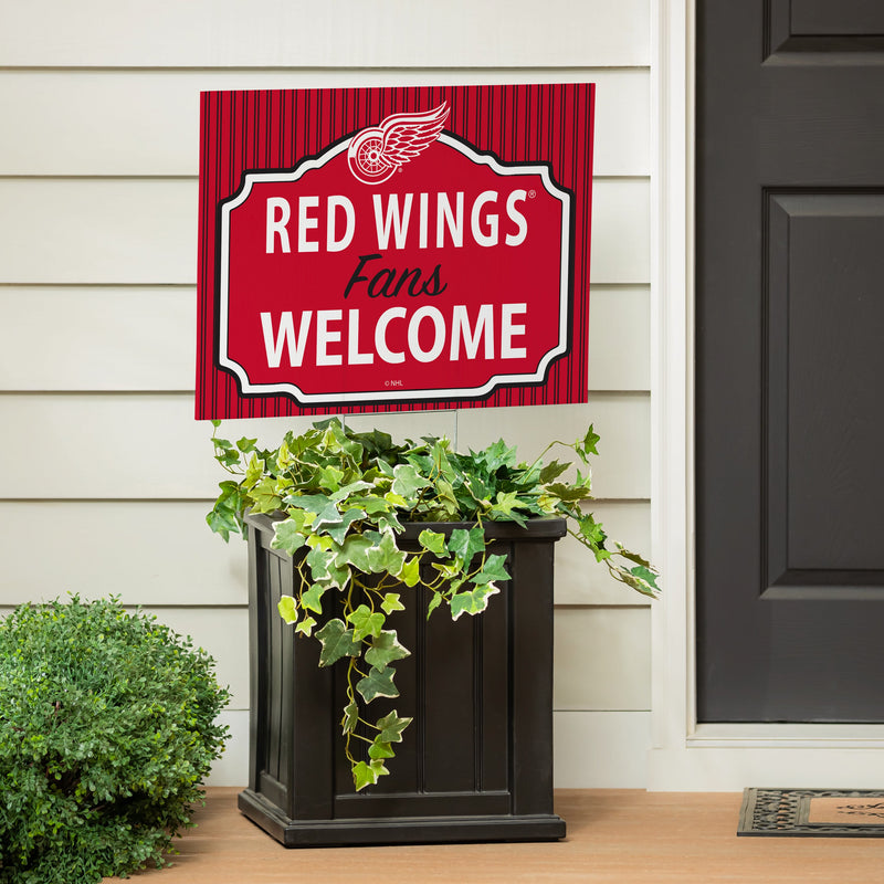 Detroit Red Wings Yard Sign, "Fans Welcome"