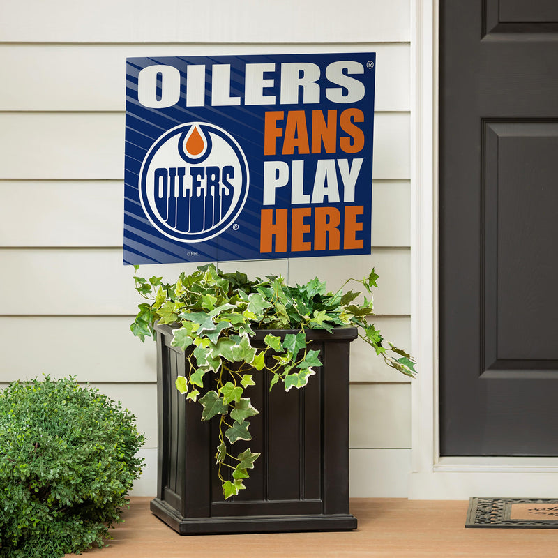 Edmonton Oilers Yard Sign "Fans Play Here"